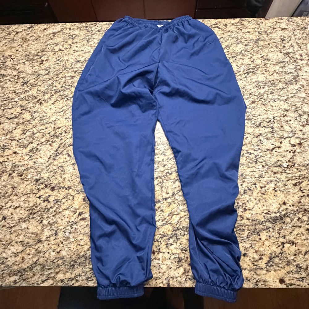 Nike Boys Vintage Navy Blue Track Pants Joggers Size M Embroidered Swoosh v